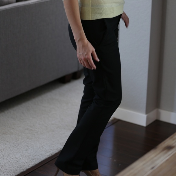 Black Slim Straight fit Trousers - Picture 2 of 3